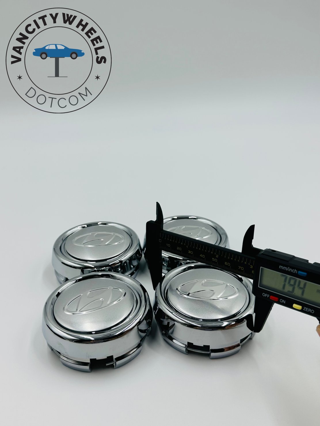 Premium 4Pcs Hyundai Wheel Center Caps in Varied Sizes & Wheel Cap Base