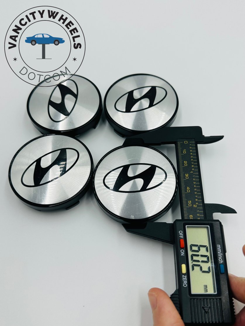 Premium 4Pcs Hyundai Wheel Center Caps in Varied Sizes & Wheel Cap Base