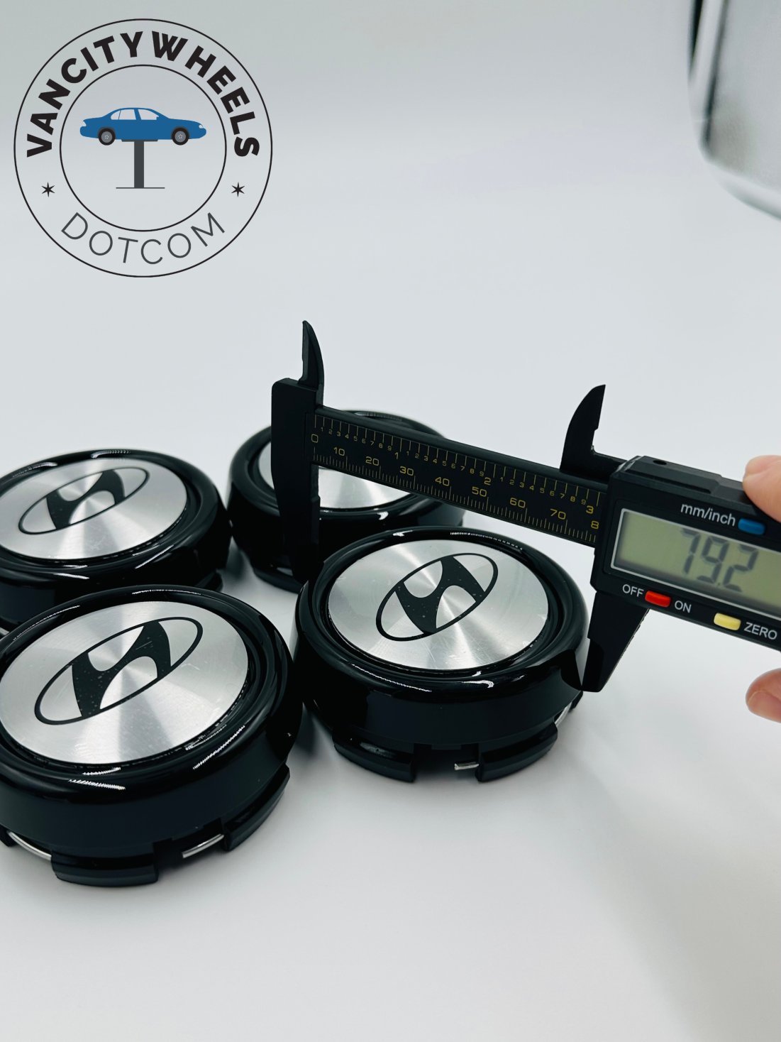 Premium 4Pcs Hyundai Wheel Center Caps in Varied Sizes & Wheel Cap Base