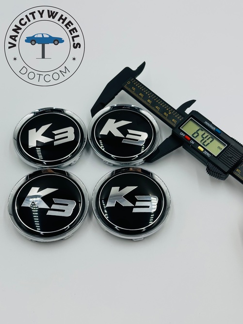 Premium 4Pcs KIAK3 Wheel Center Caps in Varied Sizes & Wheel Cap Base