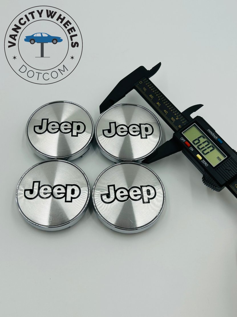 Premium 4Pcs JEEP Wheel Center Caps in Varied Sizes & Wheel Cap Base